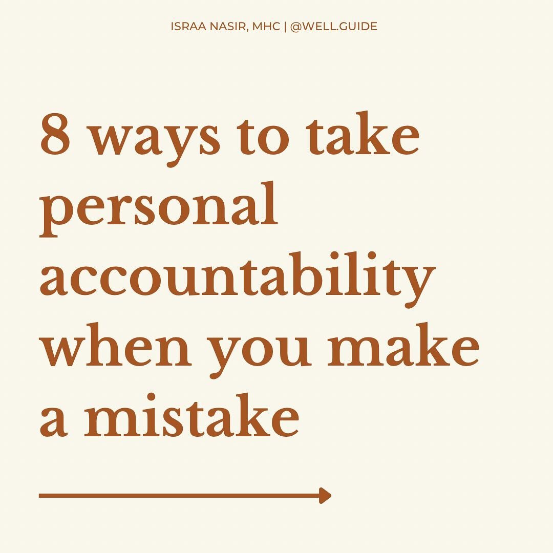 In my work as a therapist, taking personal responsibility is a muscle that I empower my clients to flex often.

Here are eight ways you can also flex that muscle and improve your relationships:

Apologizing for a Mistake: Acknowledging when you&rsquo