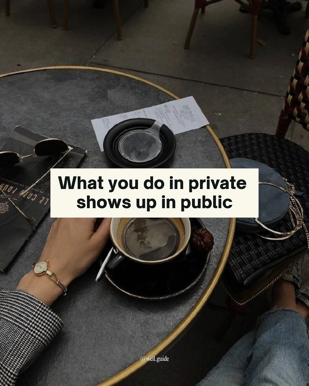 Private choices become public outcomes. 

That is why this idea matters: it reframes &ldquo;discipline&rdquo; from harsh self-control into alignment. When your inner life and outer life match, you carry yourself with ease. You don&rsquo;t have to per