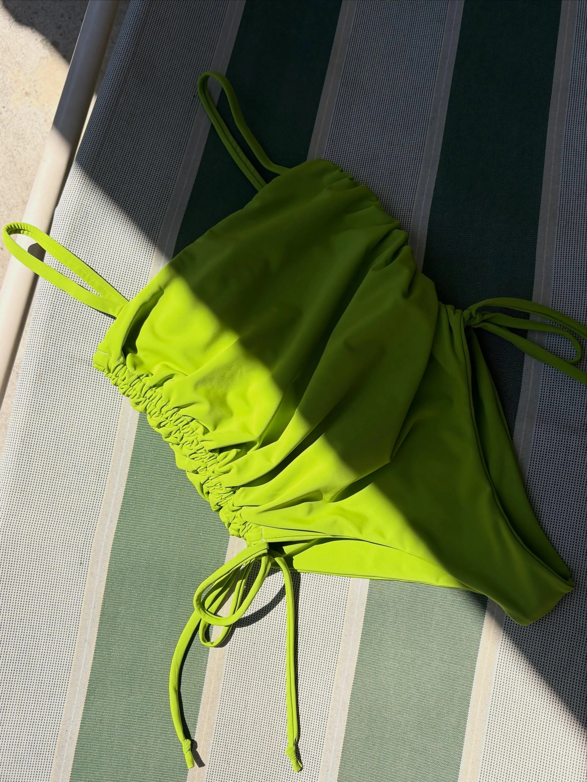 Have you ever thought: wow I really need a beautiful bright green flattering one piece swim suit to frolic in nature with this summer. 
If so&hellip;. Today is your lucky day! Two spring green scrunch onesies now available on the RTS page. Go get one