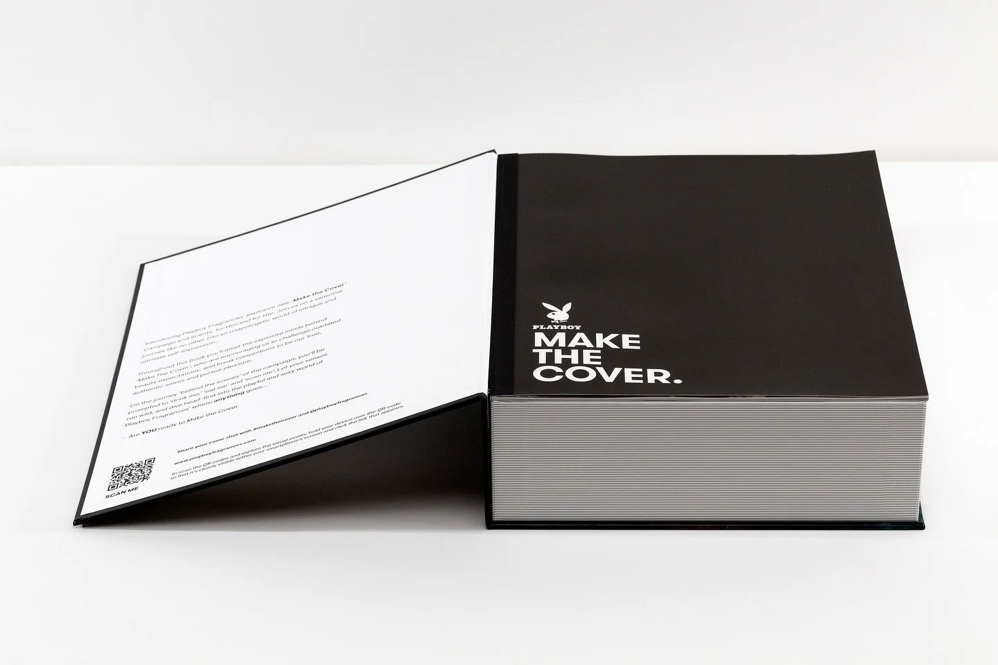 Main character energy&hellip; front cover only. 📖✨

For Playboy Fragrances&rsquo; Make The Cover campaign, we created book-style mailer kits that turn the unboxing into a full editorial moment.

The mirrored cover invites recipients to see themselve