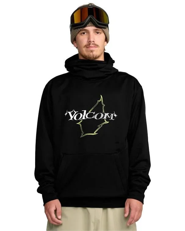Your go-to hoodie has been revamped for the slopes the Volcom Hydro Riding Hoodie. Made from hydrophobic fleece to keep you extra warm and dry, this baggy sweatshirt boasts zippered pockets to keep your essentials safe, a built-in neck warmer for add