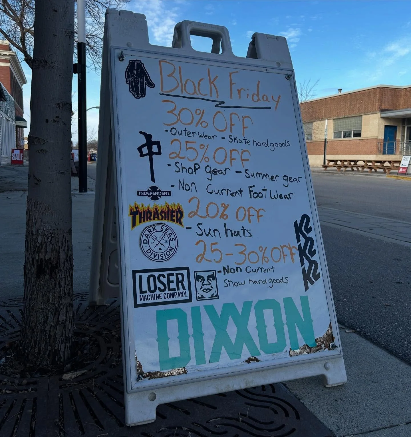 We started Black Friday early! 
- 30% off outerwear &amp; skate hardgoods
- 25% shop gear, summer gear &amp; non current footwear 
- 20% off sun hats 
- 20-30% off non current snow hardgoods