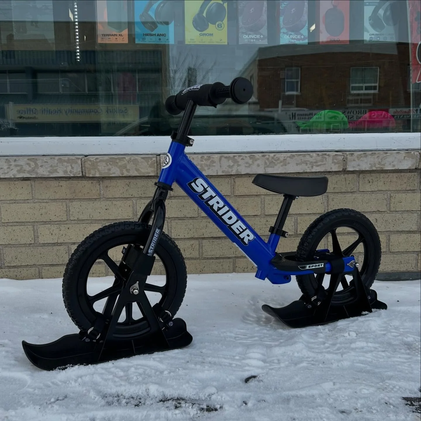 Don&rsquo;t let the snow stop your little munchkin from riding their Strider. Even with the Strider Snow Skis, children still learn the essentials of riding like balance and leaning into turns (added bonus, if they fall, they just land in a pile of s