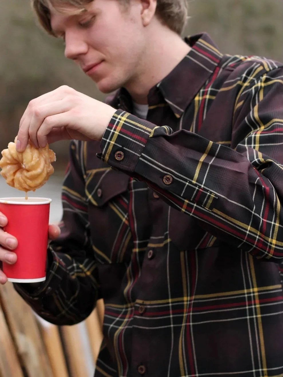 Inspired by unmistakable colours every Canadian knows, The Dixxon Timmy Flannel features an all over brown, yellow, red, and white plaid pattern that offers a clean and classic design. 
$80