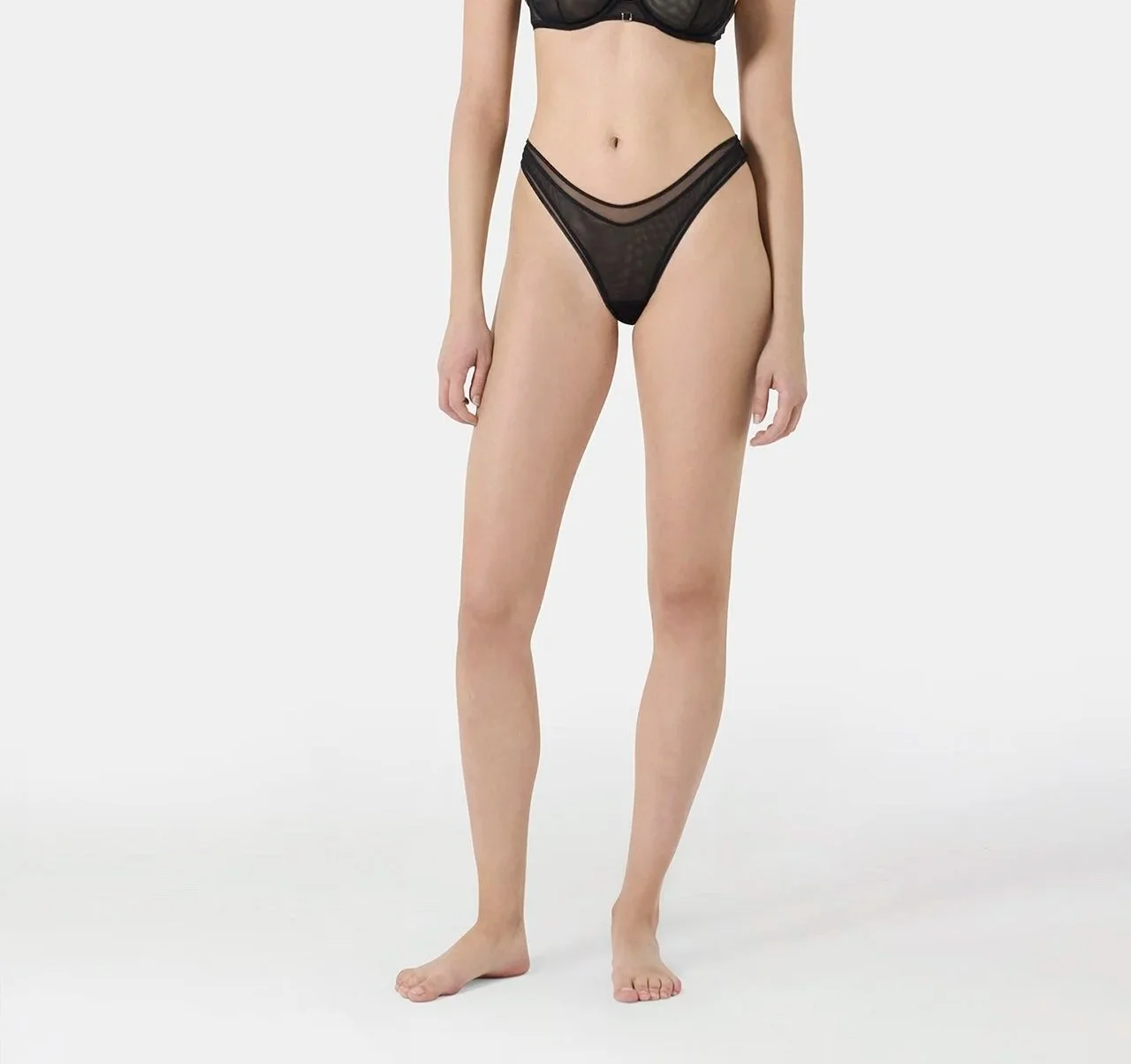 Nueame power tulle brazilian black front view