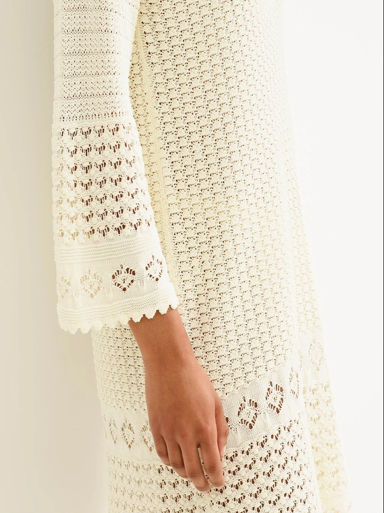 Eres Divina Short Dress Ecru Side Crop