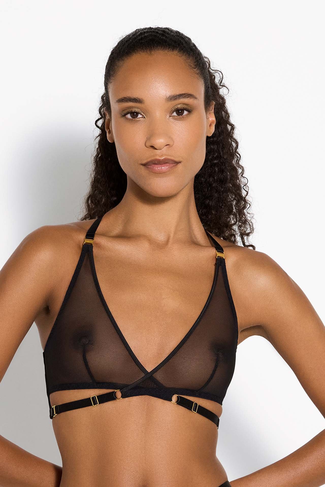 Bordelle Signature Mesh Wrap Bra Crop Front