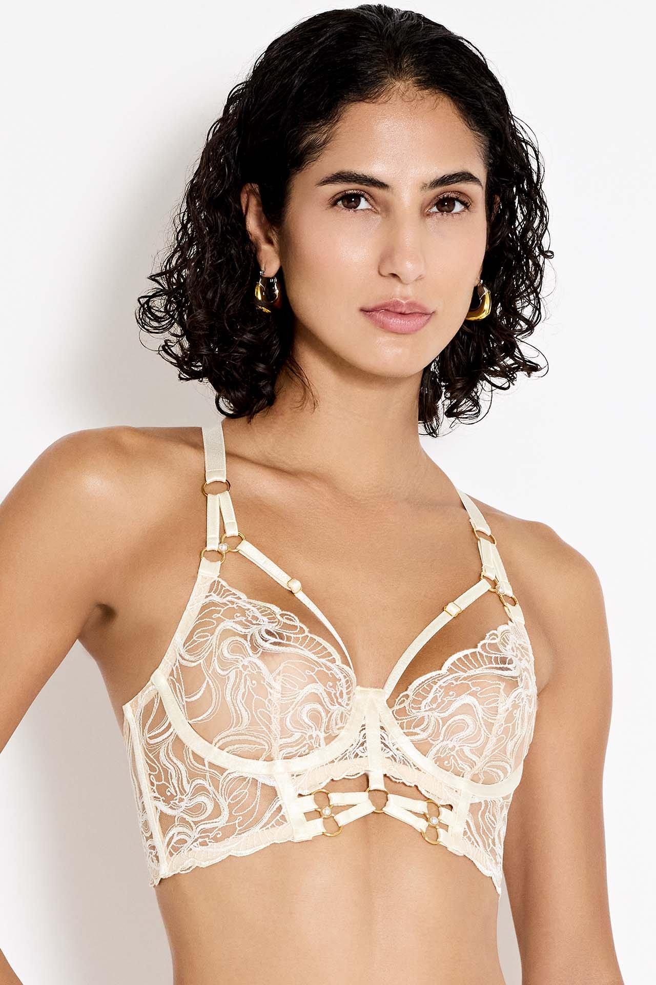 Pearl Bodice Bra Cream