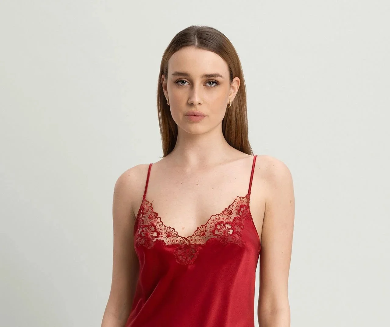 I.D. Sarrieri Fleur de Lueur Chemise Red Front Crop