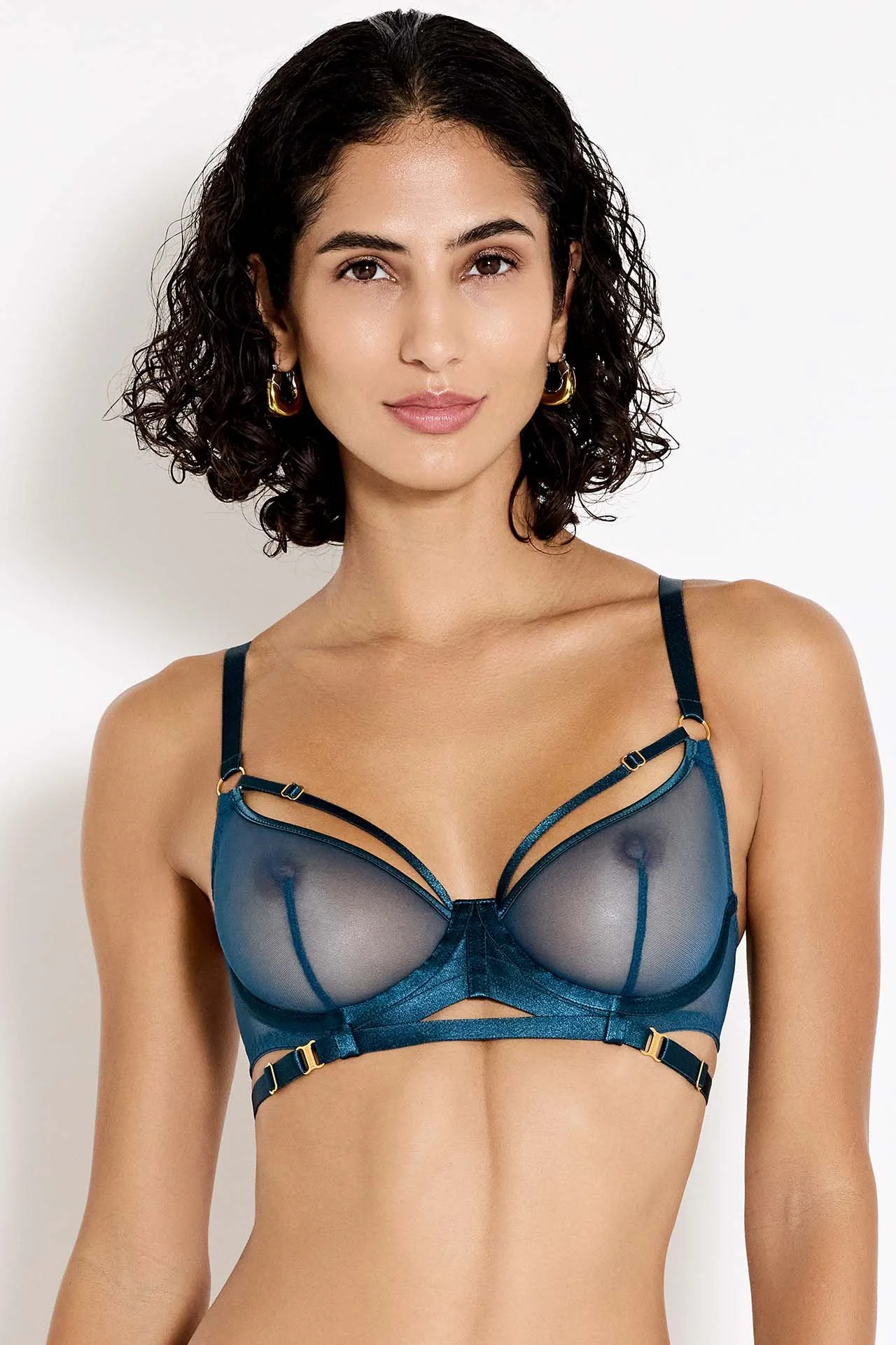 Bordelle Zenna Balconette Wire Bra Teal Crop.