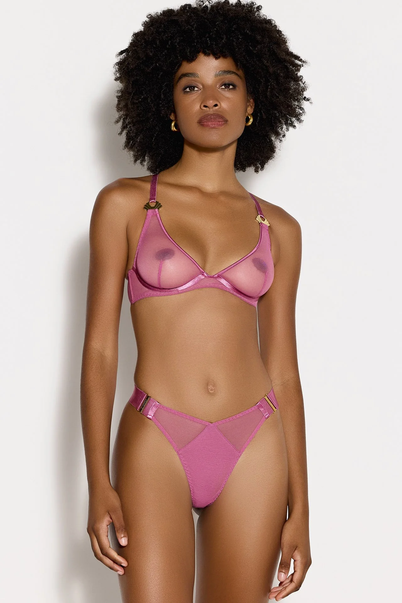 BORDELLE MELUSINA PLUNGE BRA RASPBERRY FRONT SIMPLE