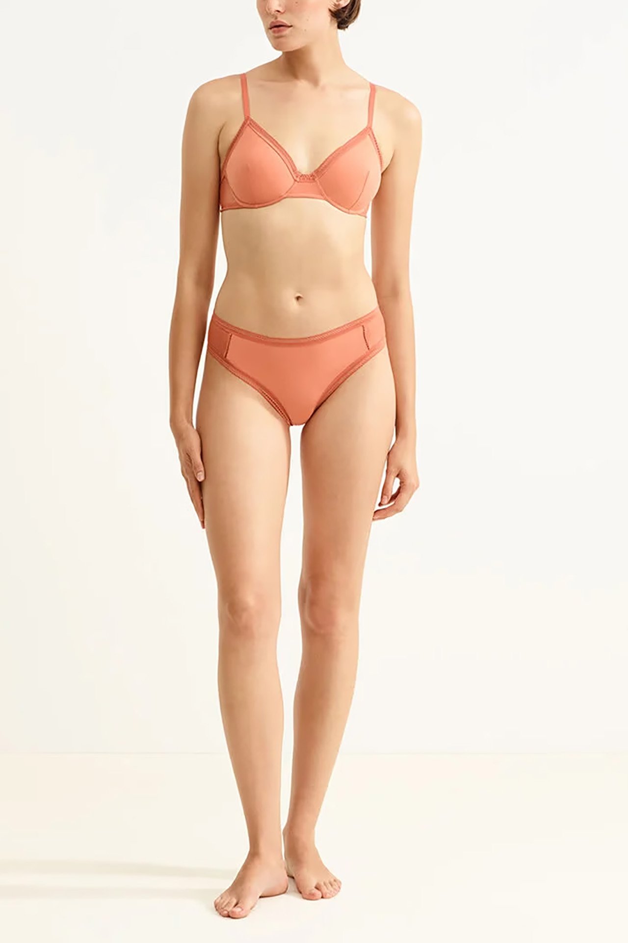 Envoutant Full Cup Bra Argile Rouge Model Front