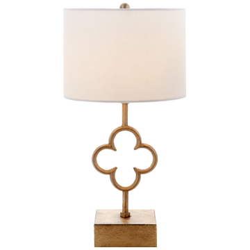Quatrefoil Accent Lamp with Linen Shade
