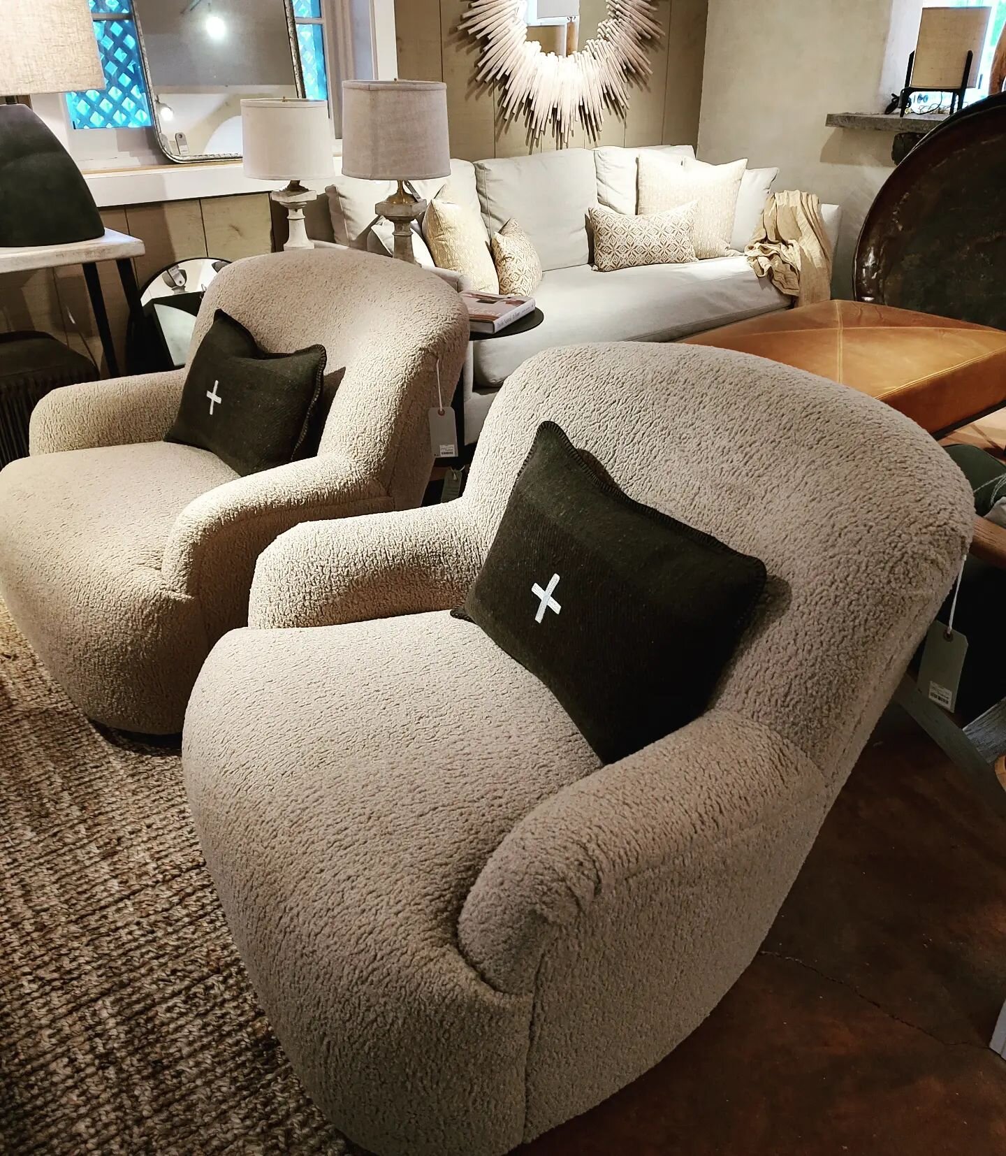 Best selling Swivel Chairs in faux sherpa upholstery back in stock. Open every day.  #sitandread #watchtv #mancave #cozy #performancefabric #thanksforshoppinglocal #newprestonct #washingtonbusinessassociation