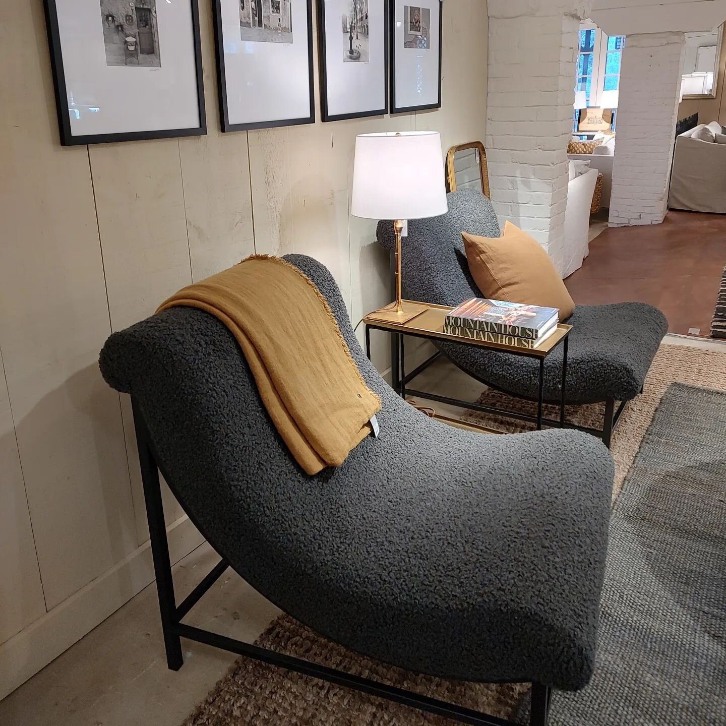 Another pair of stunning chairs, in faux sherpa performance fabric.  Take them home today!  #openeveryday #styleinfluencer #simplycomfortable #newprestonct #washingtonbusinessassociation