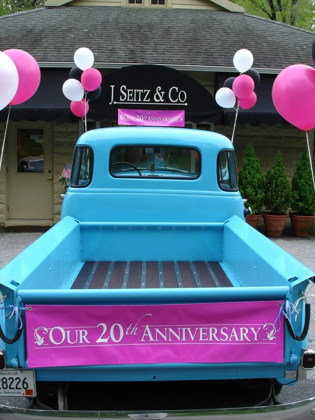 18 years ago we celebrated our 20th anniversary.  Bill's robins egg blue '54 pickup held court!  @mitchell.gold @bobwilliams @christinebaranskii, @susanstjames and many other notables attended!  #timeflies #38years #communitybusiness #locallove #here