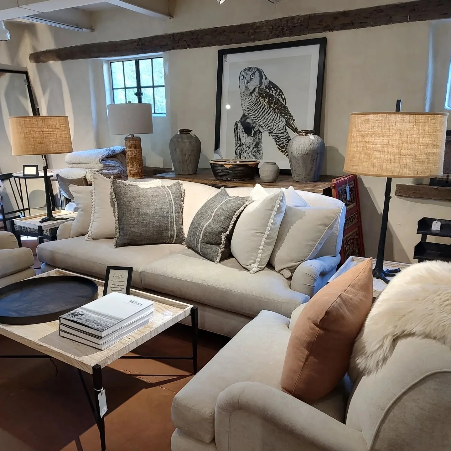 Charles of London performance velvet sofa and chair.  Rustic elegance.  New shipments of upholstery, pillows, throws, wall art  and lamps.  #sustainable #openeveryday #shoplocal #newprestonct