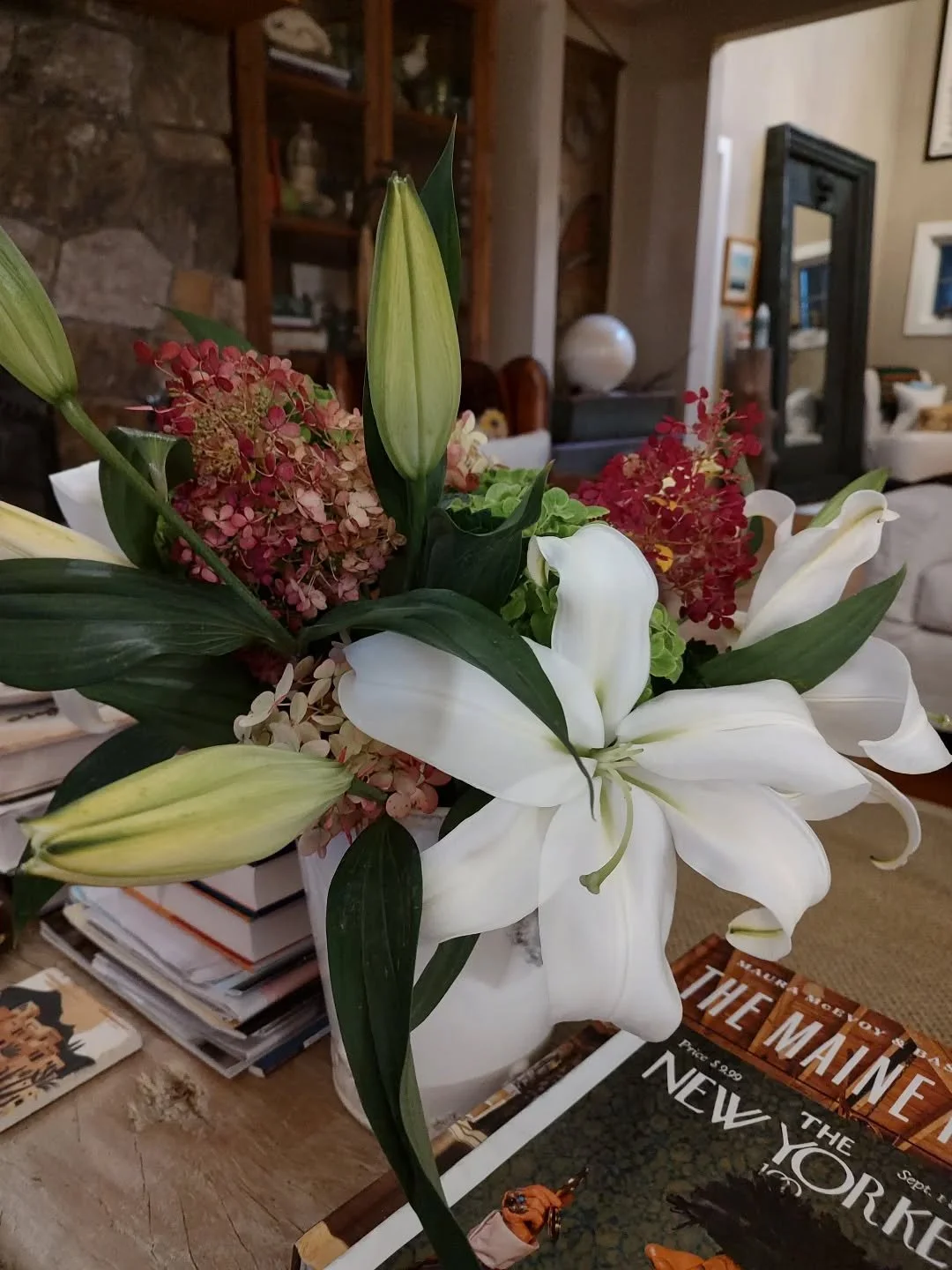 At home.  As the holidays approach, we think of the abundant love from family and friends -- and of all our wonderful clients and vendors who have been loyal for 38 years.  We are thankful for the support of our community.  Come see us soon!  Open ev