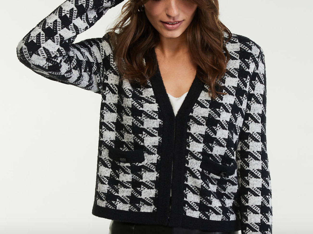 Ann Taylor ,  houndstooth jacquard jacket