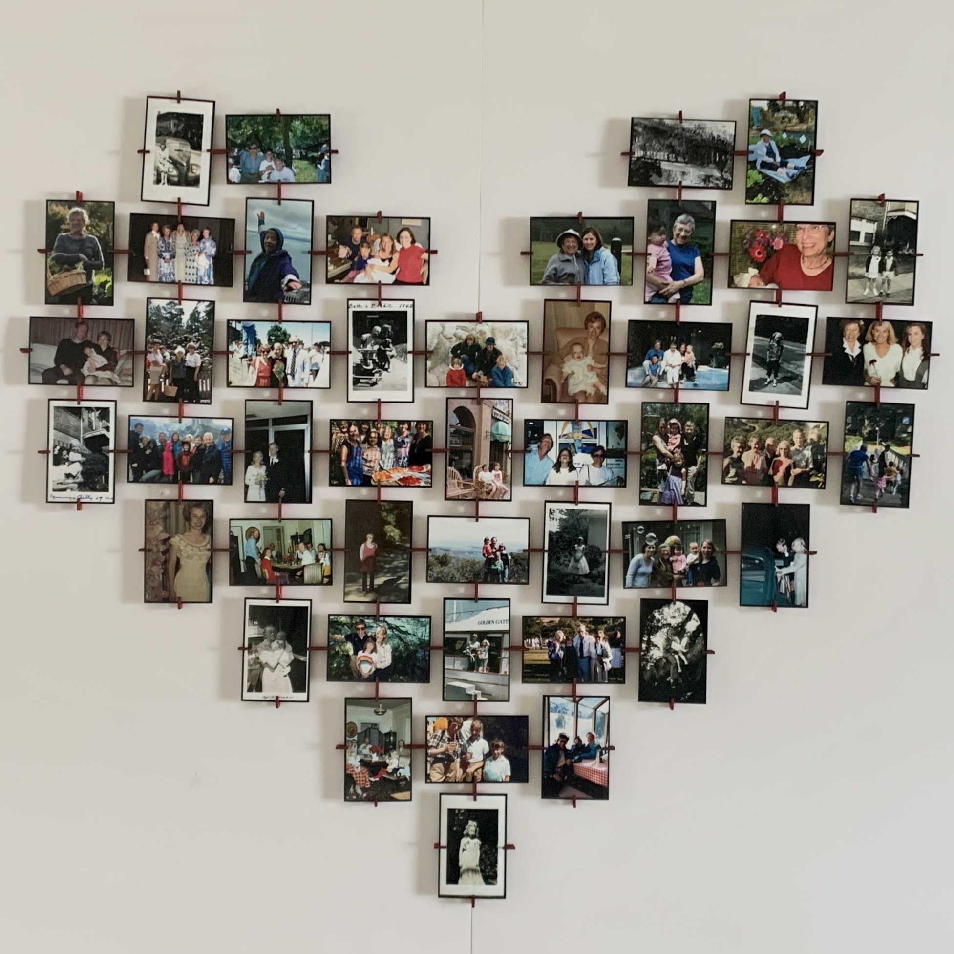 25.25"x22.5" Heart holds 46 wallet size pictures (21 landscape, 25 portrait)