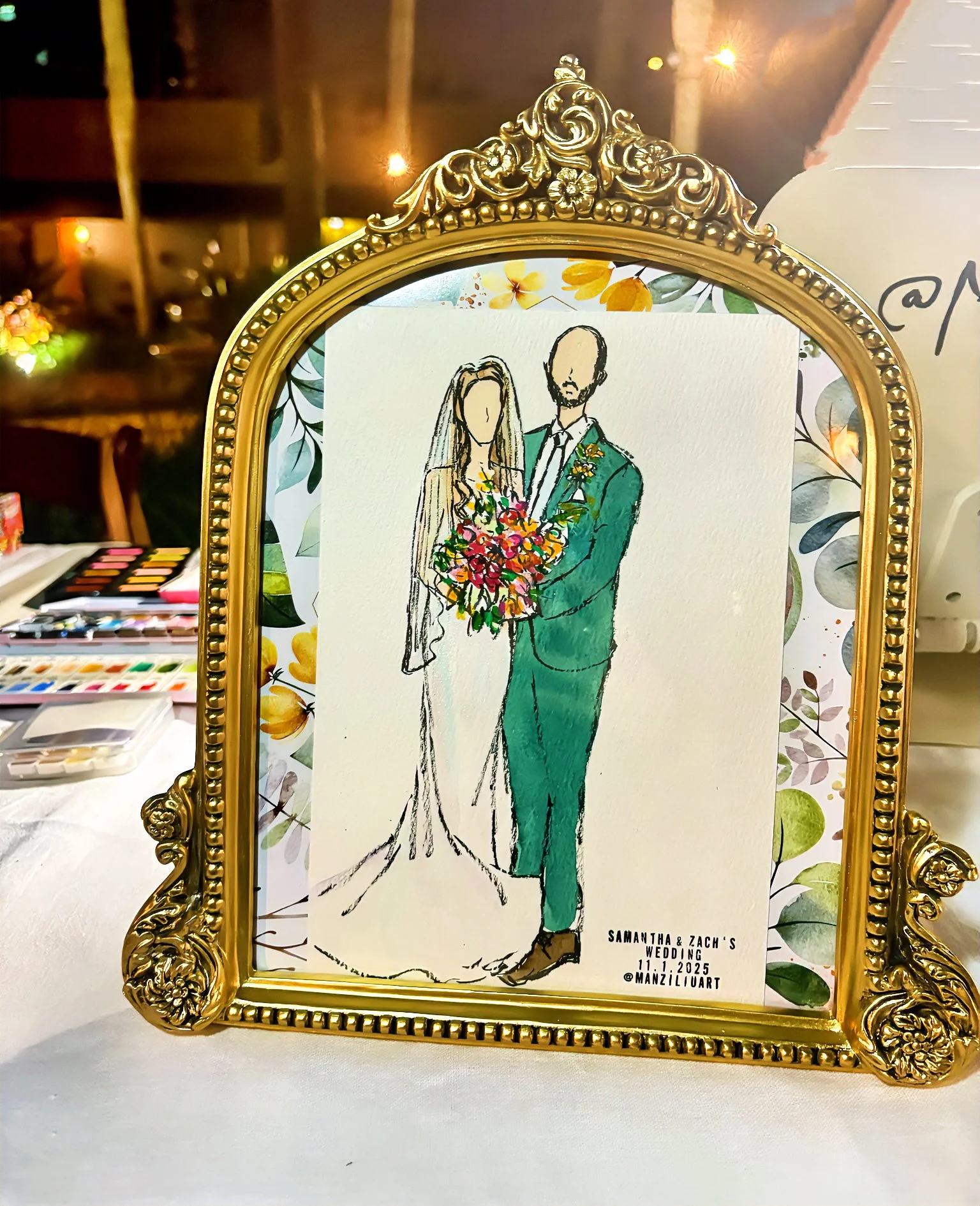 couple portrait watercolor painting florida.JPG