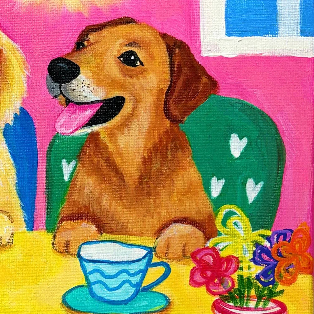 dog brown portrait art.