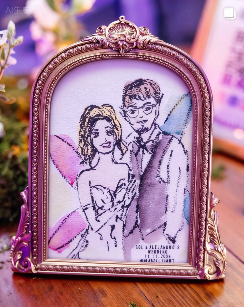 sol carlos' wedding live portrait illustration drawing miami.JPG