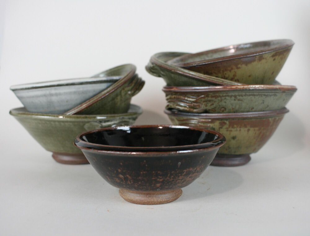 Tony Hall Bowls stoneware ash glaze average size 7 x 15 cm prices from £30 - £38.jpg