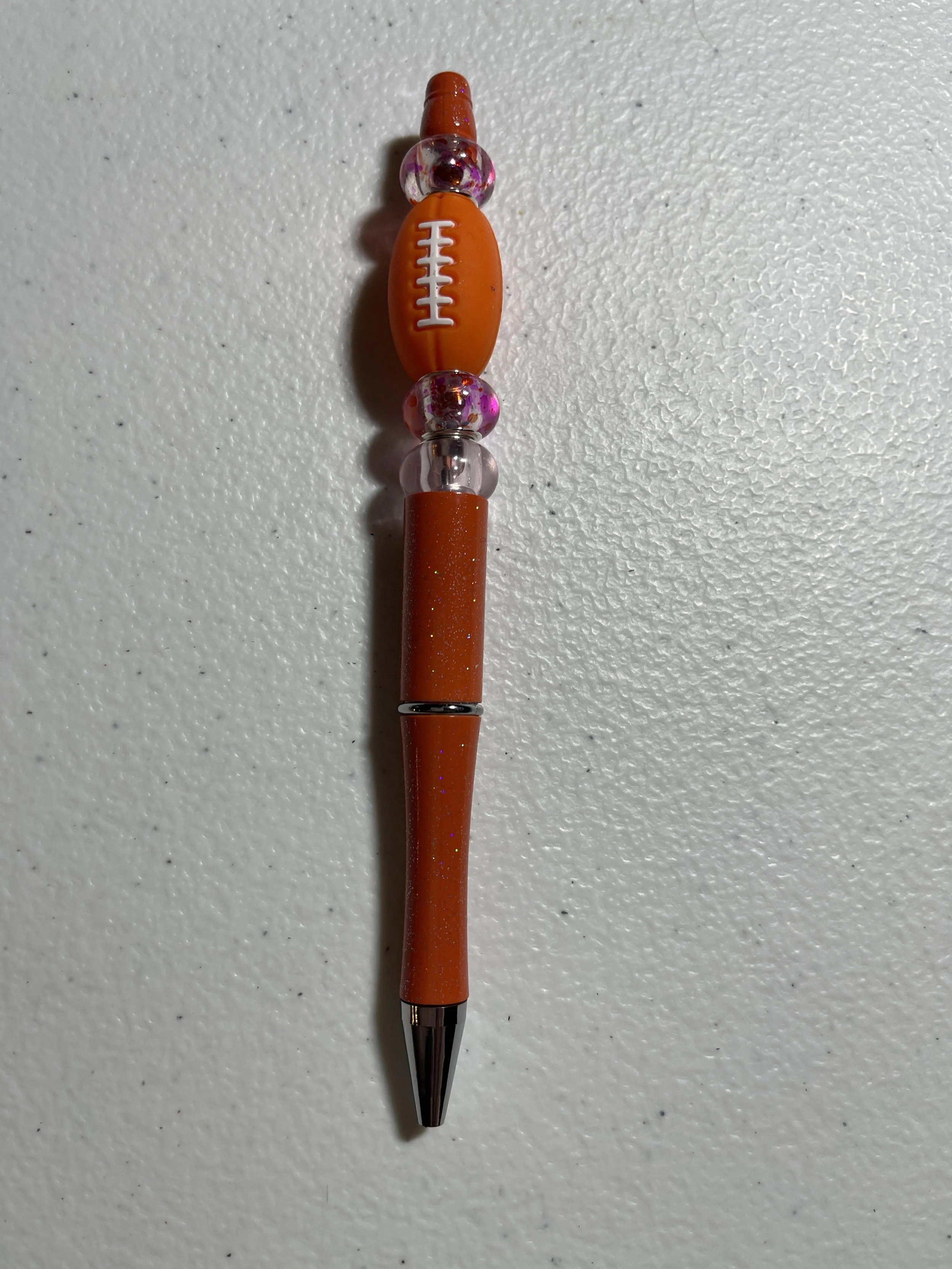 Sparkly Orange Football with Pink