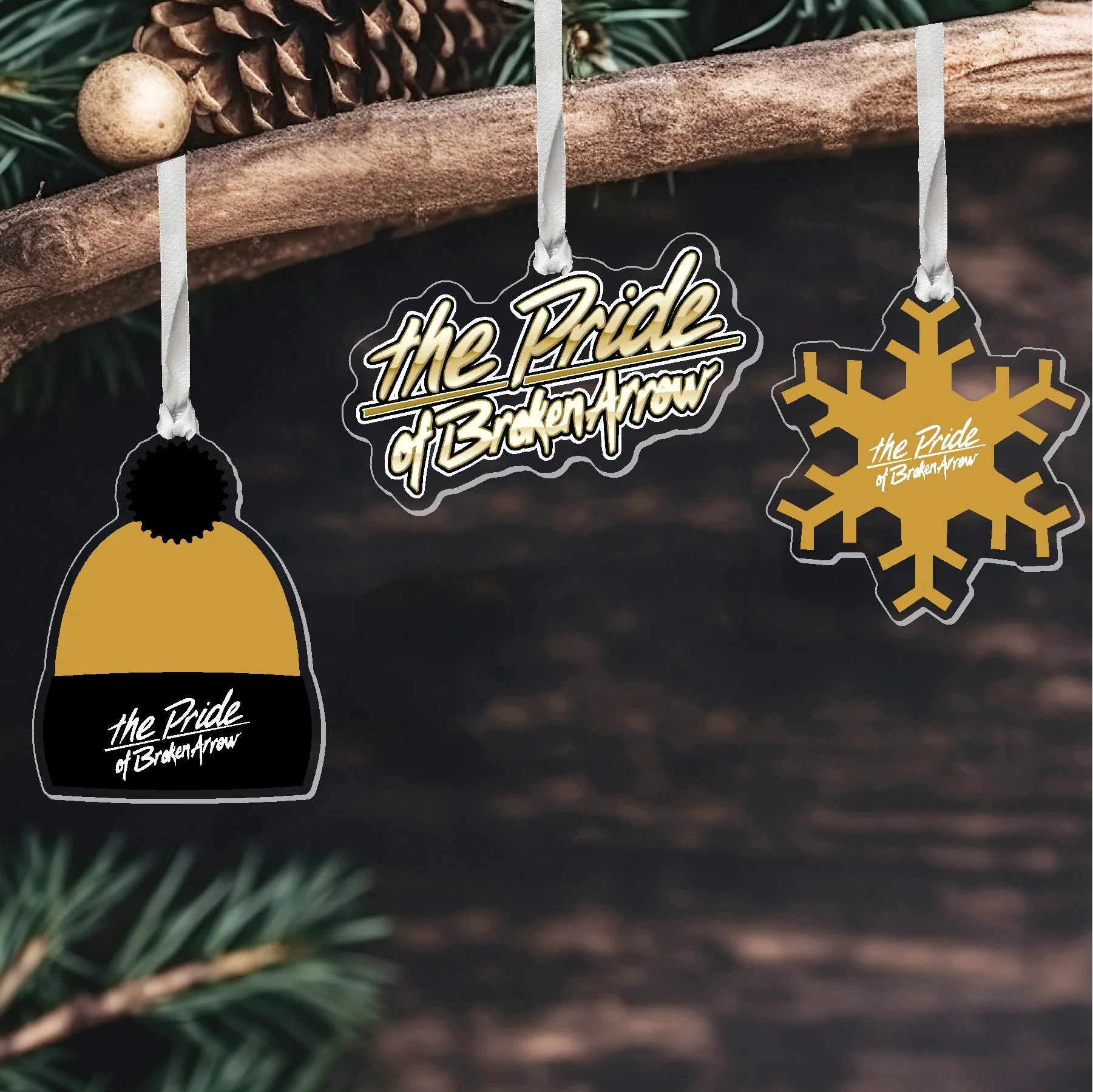 THE PRIDE BROKEN ARROW  3 PACK ACRYLIC ORNAMENT