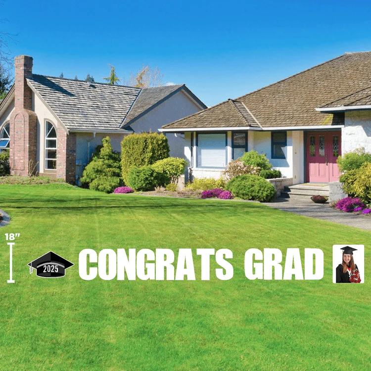 (YEAR) Congrats Grad! Customize Text and Colors — Custom Lawn Sign