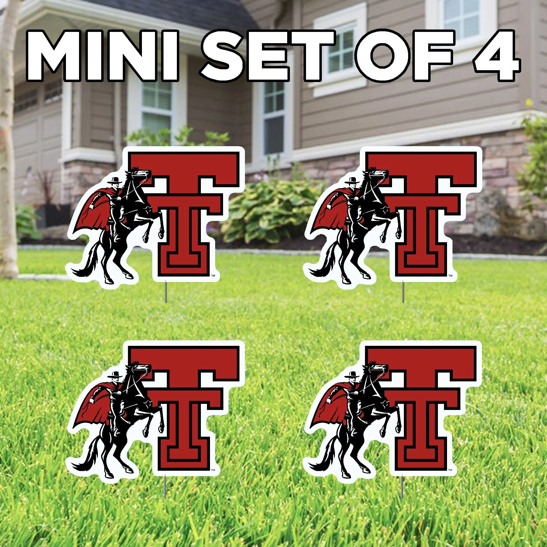 Mini Set of 5 Texas Tech University Masked Riders