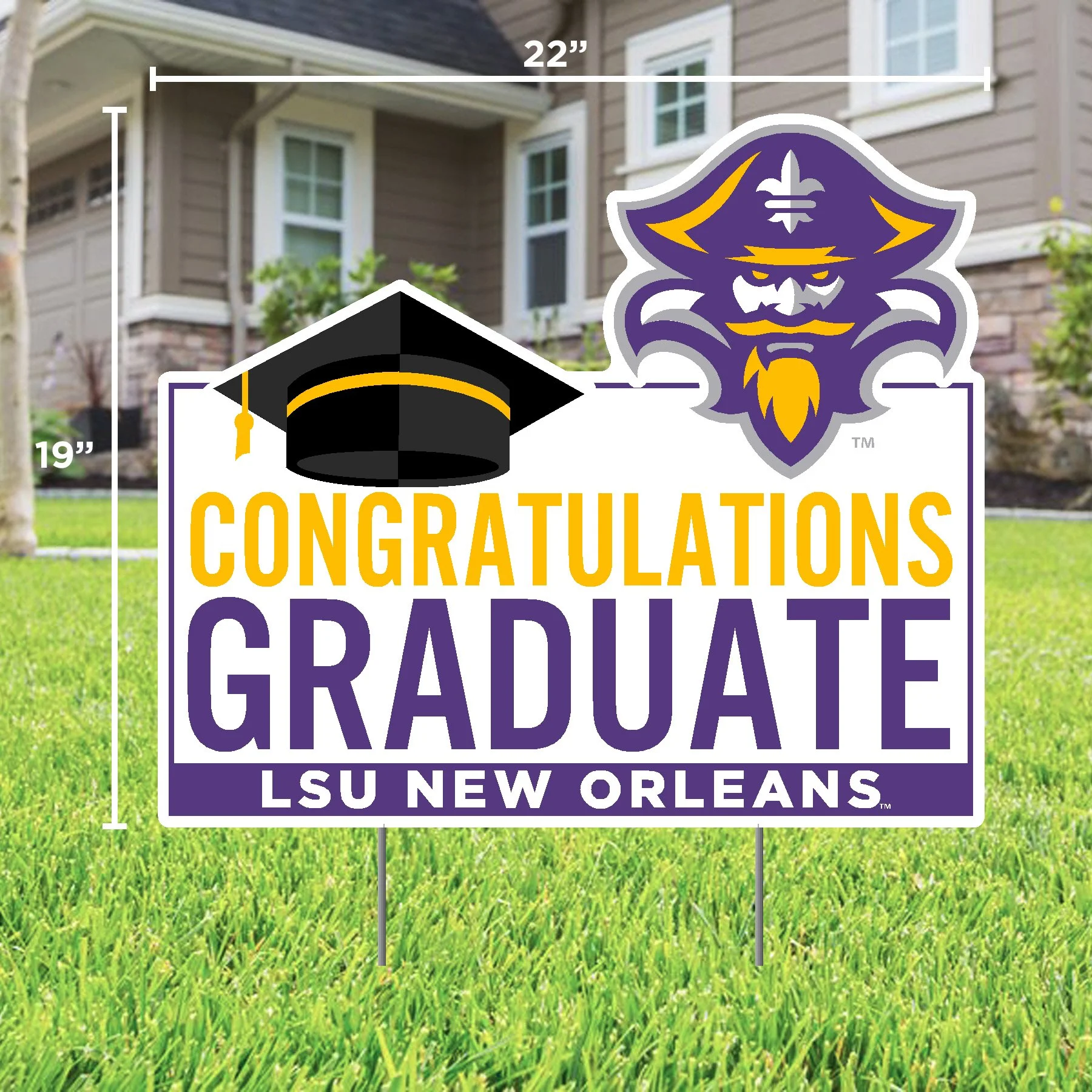 The University of New Orleans Graduate Lawn Sign