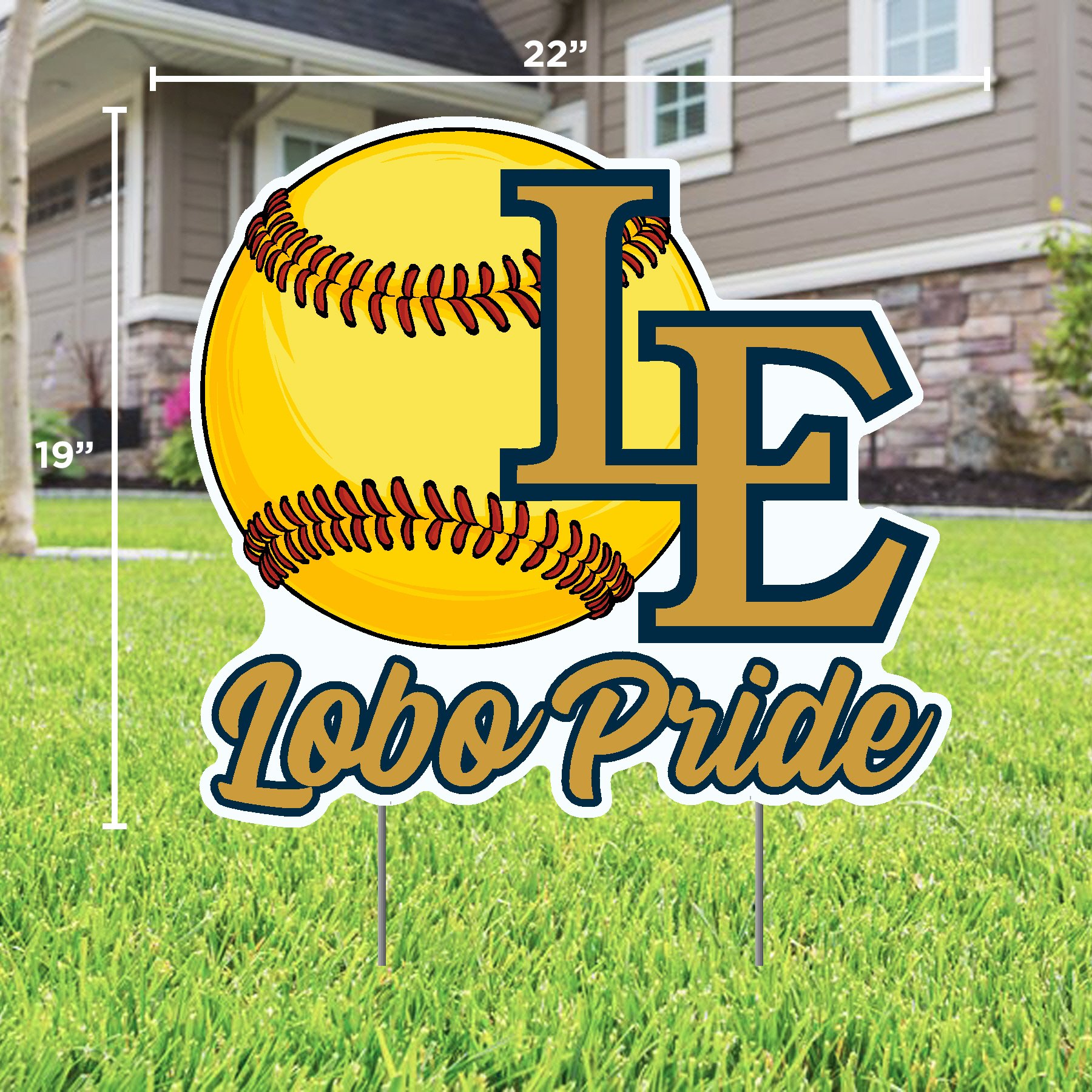 Little Elm High School Softball Lobo Pride Lawn Sign