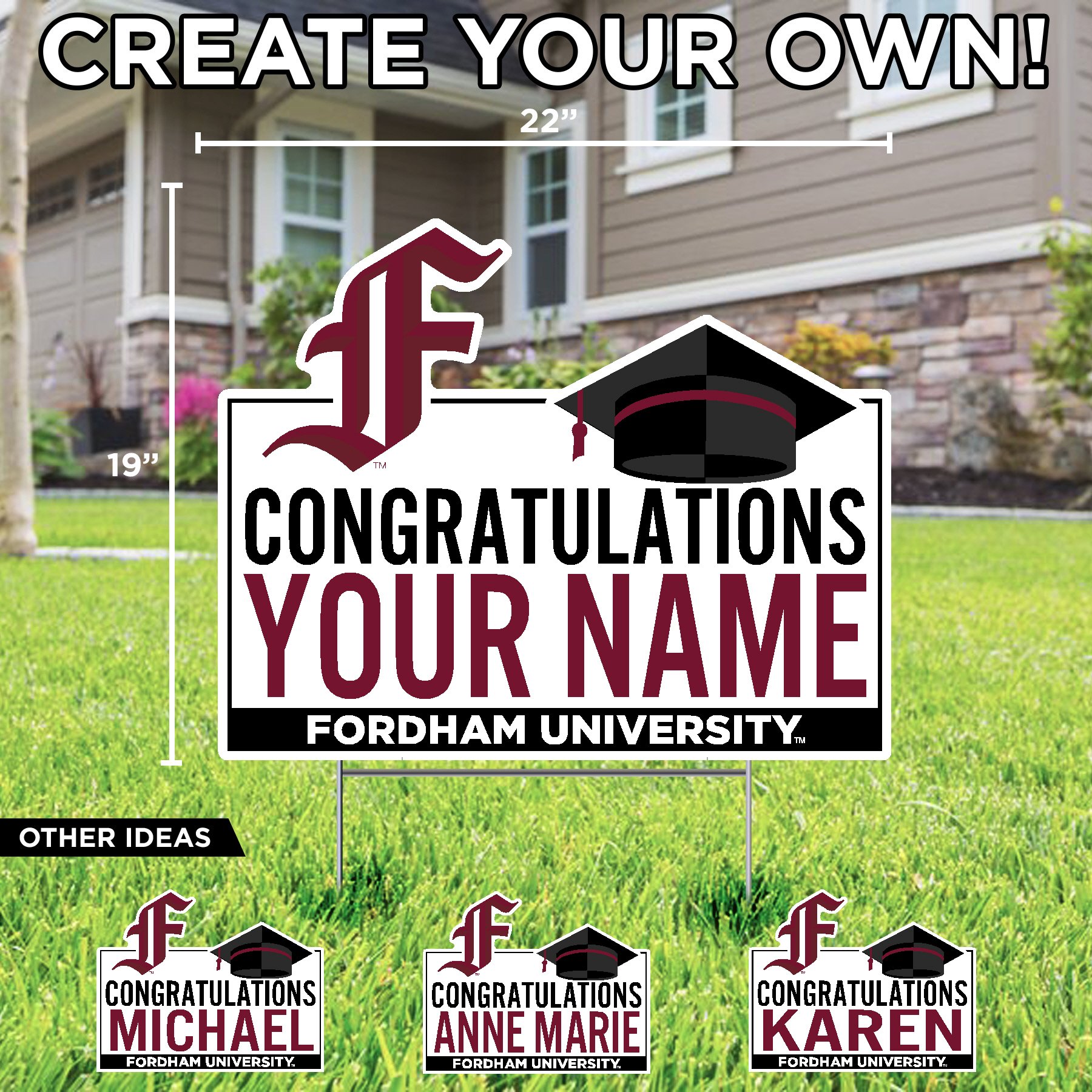 Fordham University Custom Lawn Sign