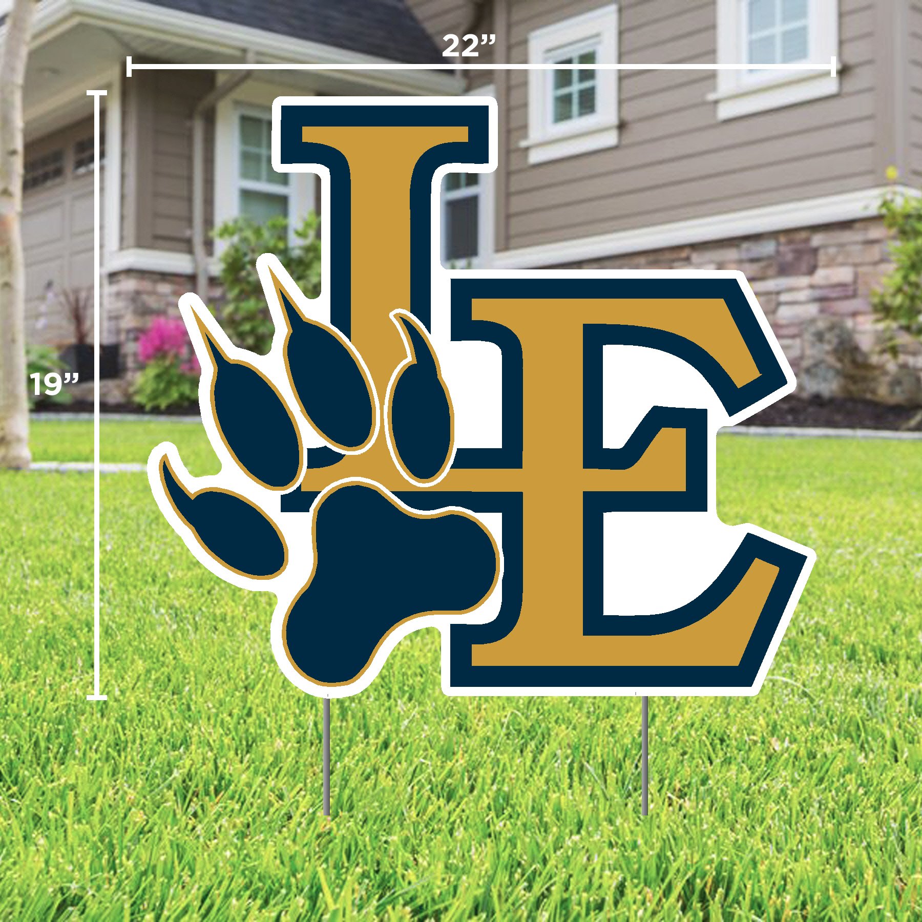 Little Elm High School LE Paw Lawn Sign