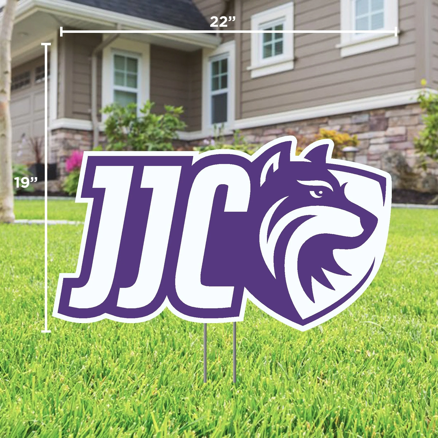 Joliet Junior College Shield Lawn Sign