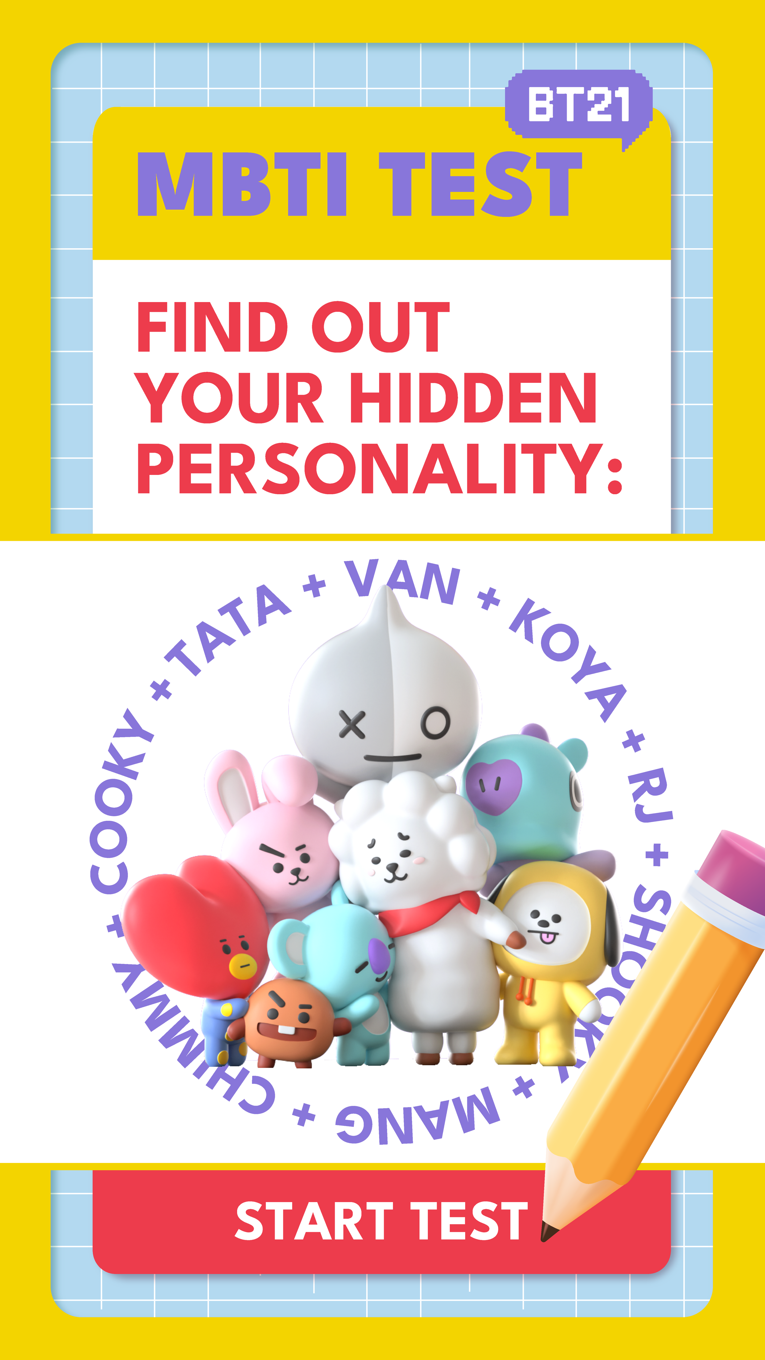 BT21 Personality Test Starting Page