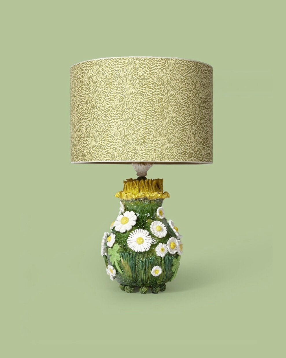 Daisy Lamp from Laura Gonzalez​​​​​​​​​
Lamp base in enamelled ceramic decorated with daisies from French artist V&eacute;ronique Rivemale. Fabric lampshade from Pierre Frey.

@lauragonzalezofficiel
@lamaisonpierrefrey
@vrivemale