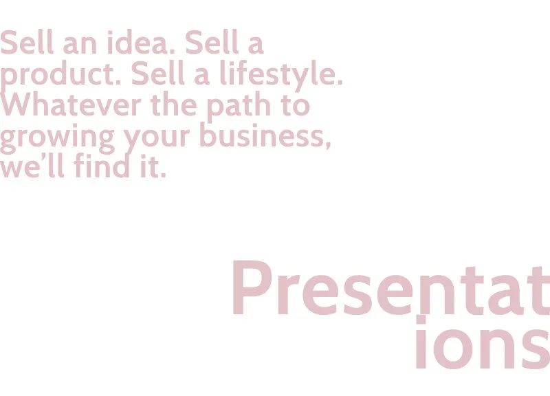 Pink motivational text on a white background encouraging selling ideas, products, and lifestyles for business growth.