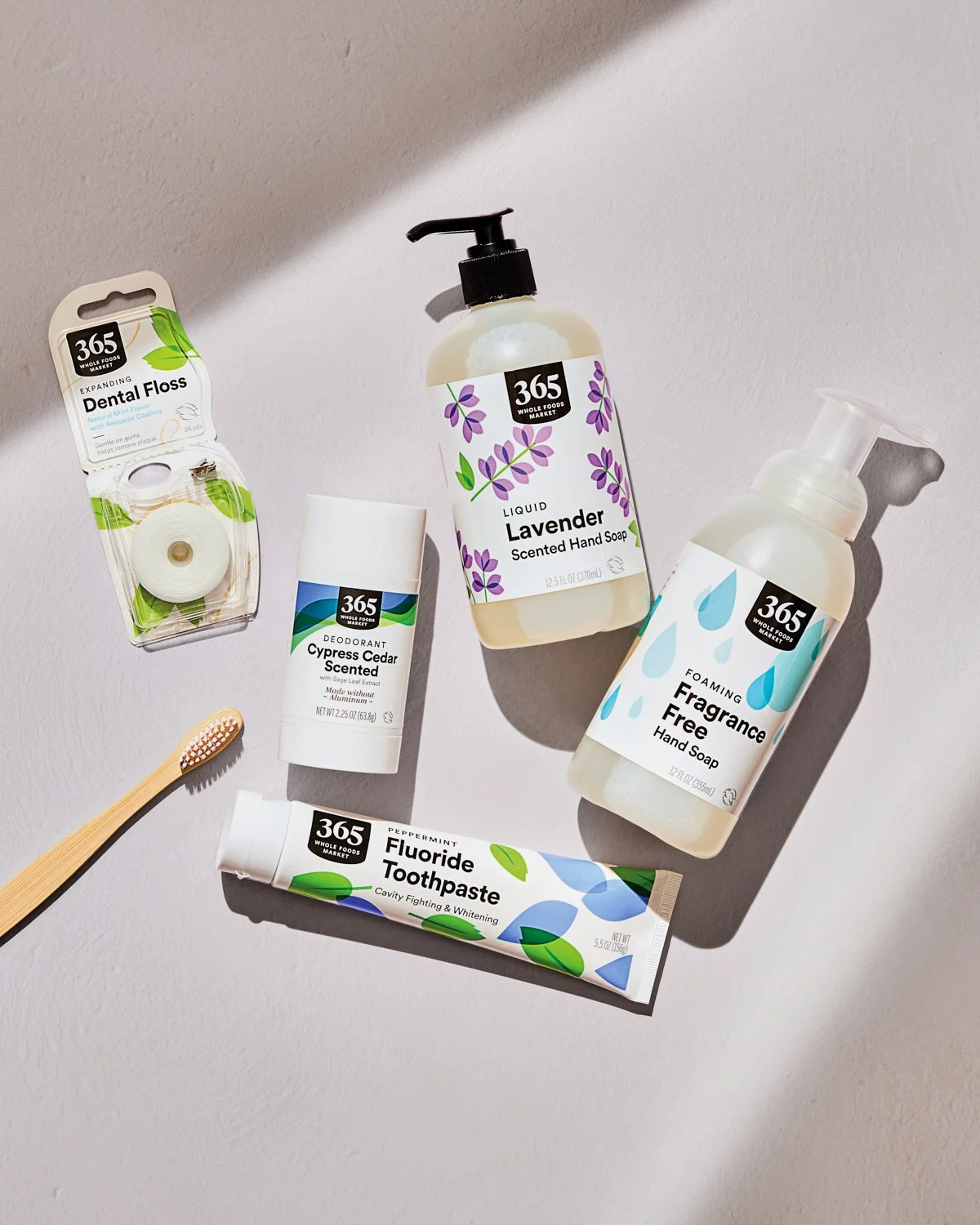 365 Whole foods market oral health products, commercial photograph taken by CPG photographer Leslie Grow, Austin TX