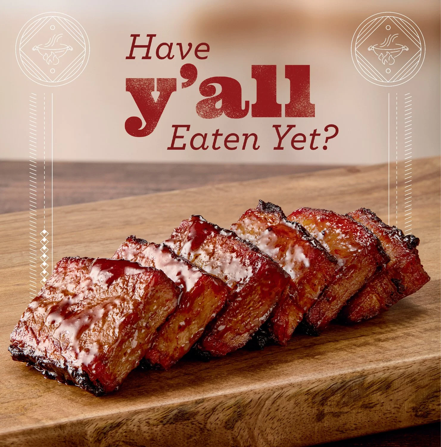 Close-up of Panda Express Cantonese BBQ Brisket highlighting caramelized glaze and smoky texture.