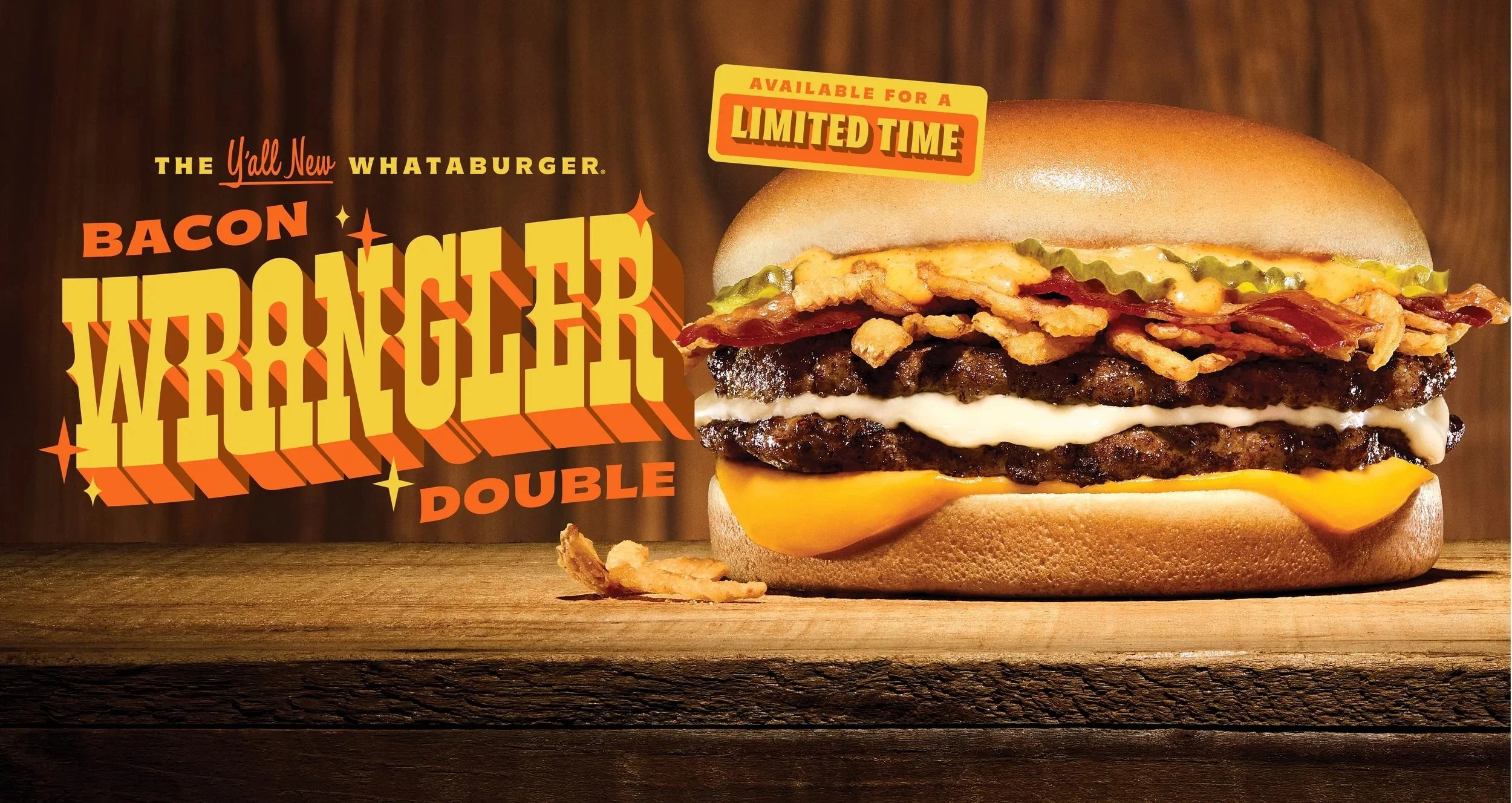 Whataburger bacon wrangler double burger, food photography styled by food and beverage photographer Leslie Grow