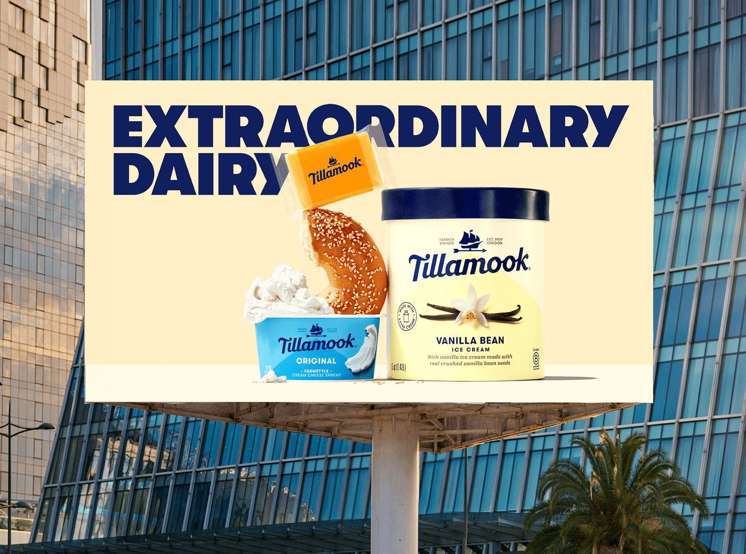 Tillamook cross-category bagel billboard