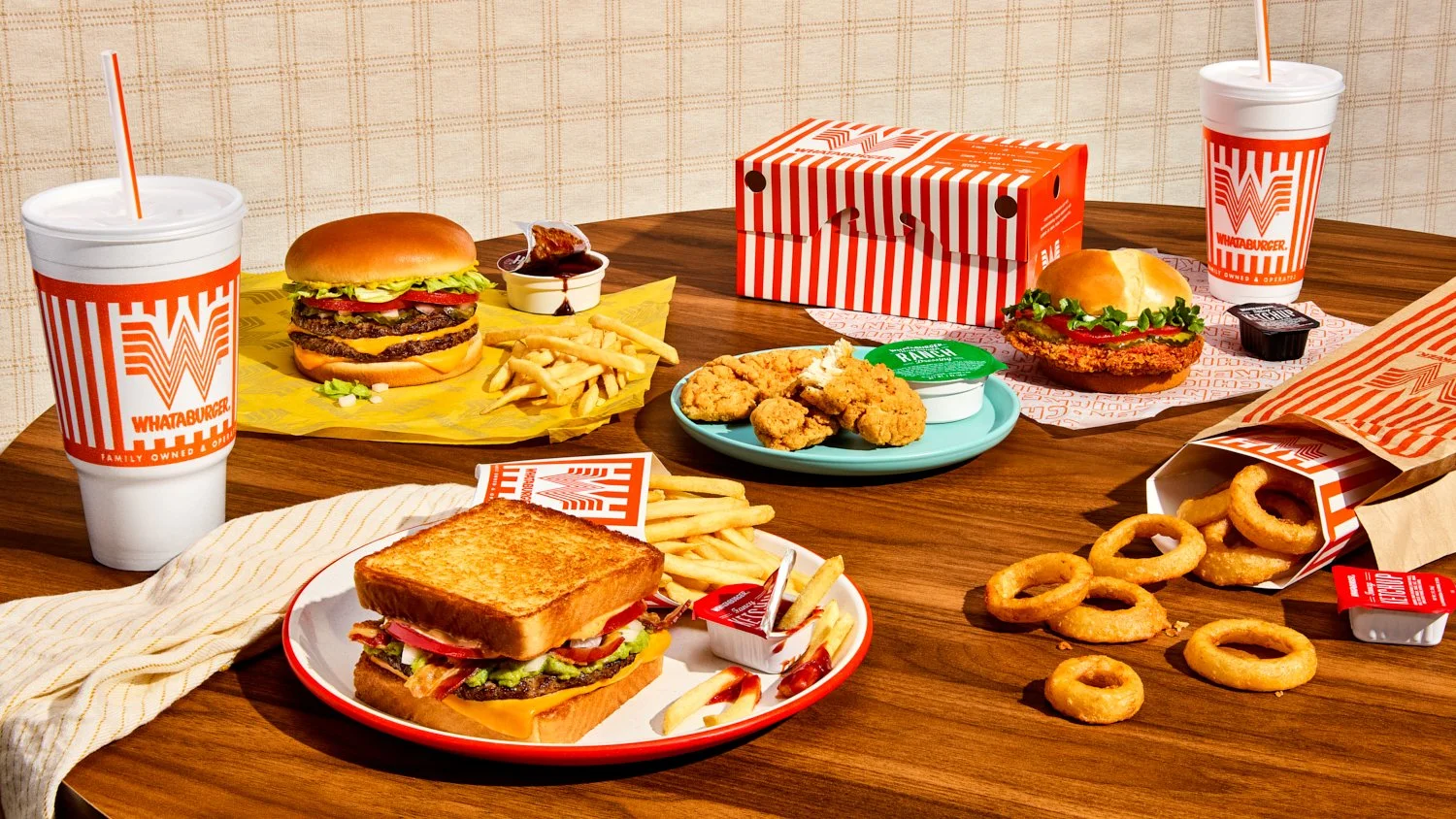 Whataburger meal photographed for menu and advertising use