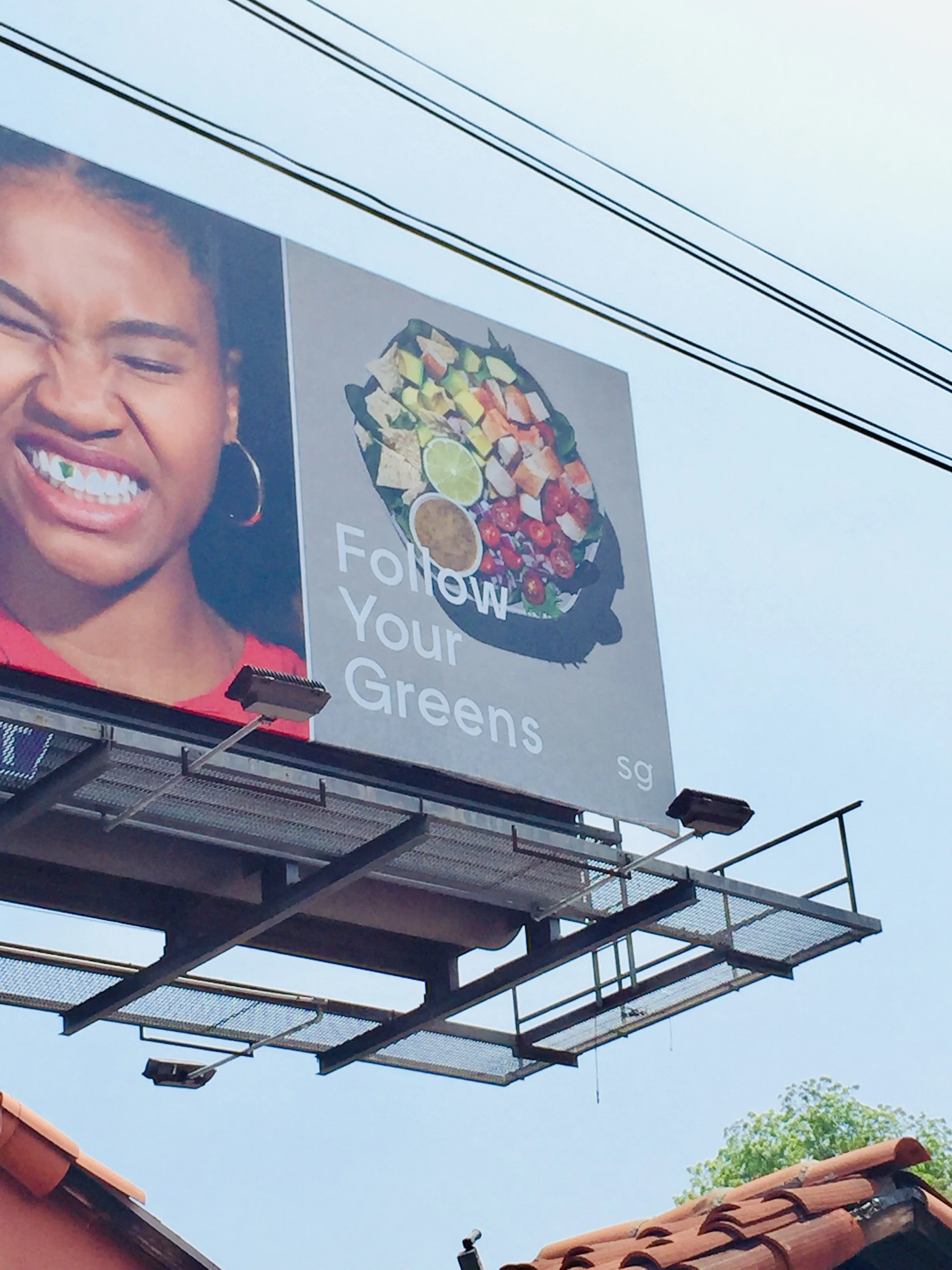 Sweetgreen salad commercial billboard, styled by commercial food and beverage photographer, Leslie Grow, Austin