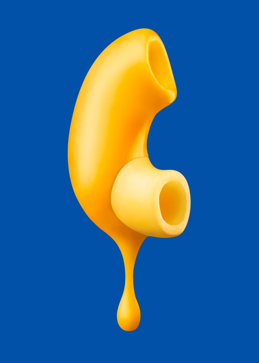 Sculptural macaroni and cheese close-up