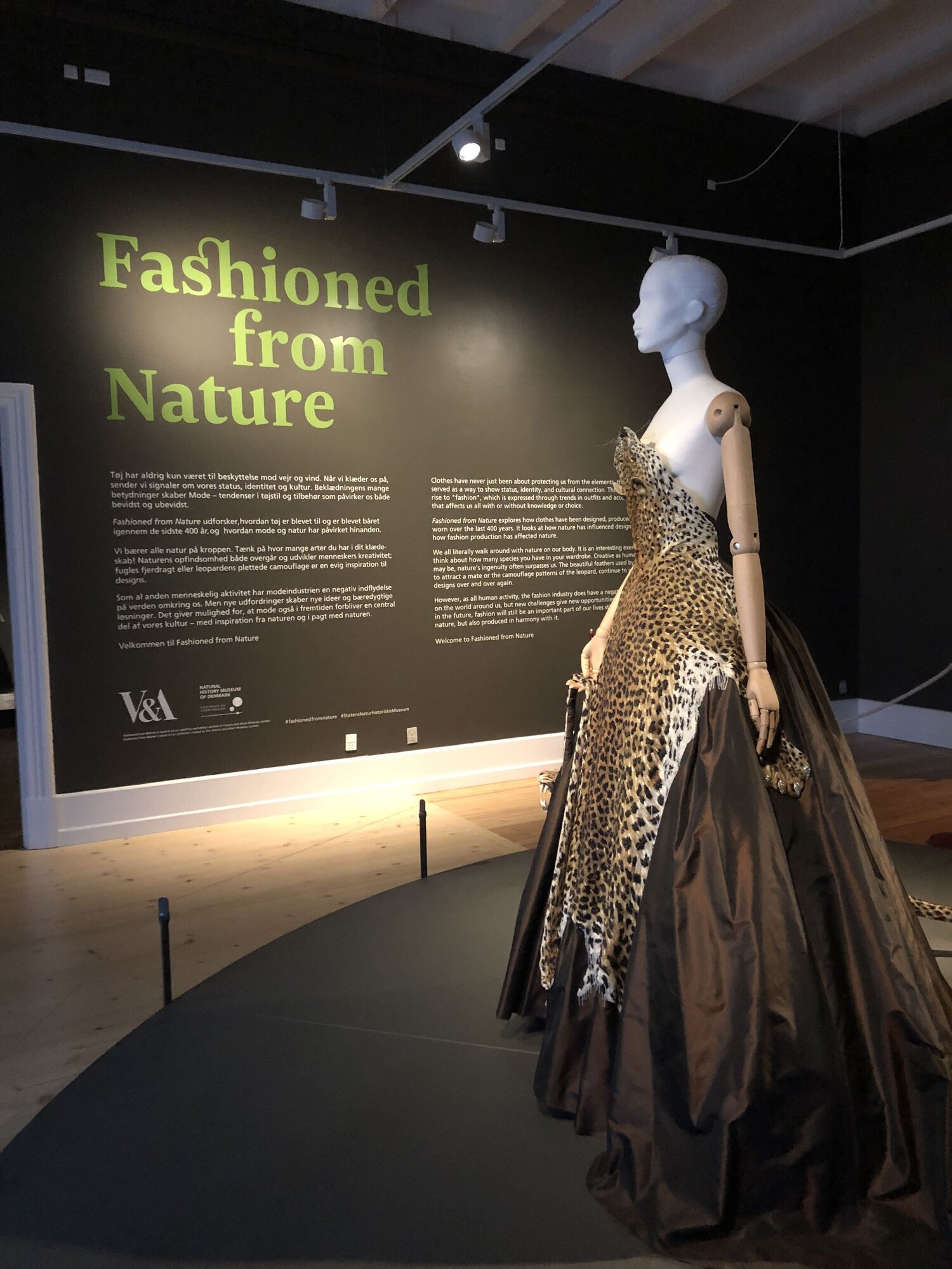 The Fashioned from Nature exhibit I walked through in Copenhagen, Denmark explored the complex relationship between fashion and nature.