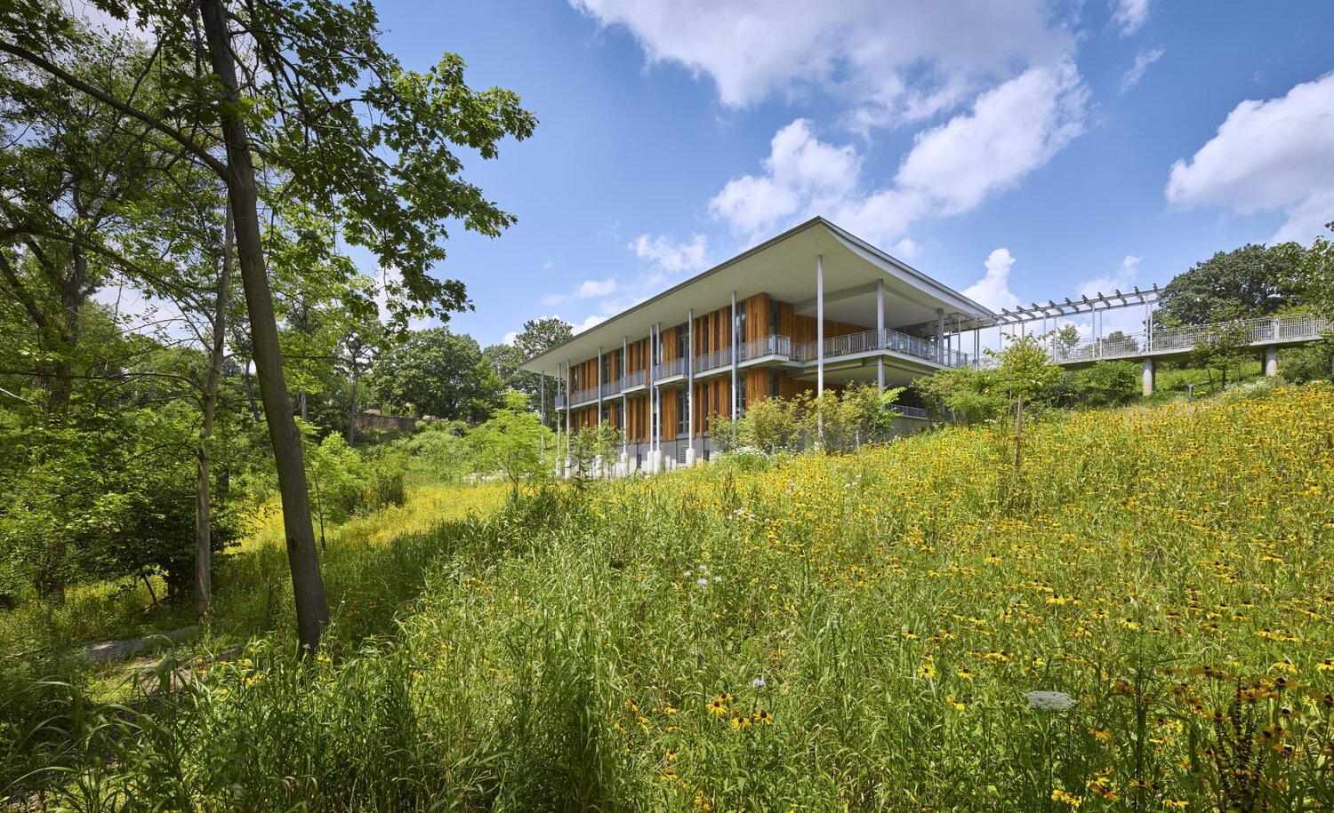 Frick Park Environmental Center - https://www.aia.org/showcases/6130374-frick-environmental-center. I worked here my freshman year summer with Pittsburgh Parks Conservancy.