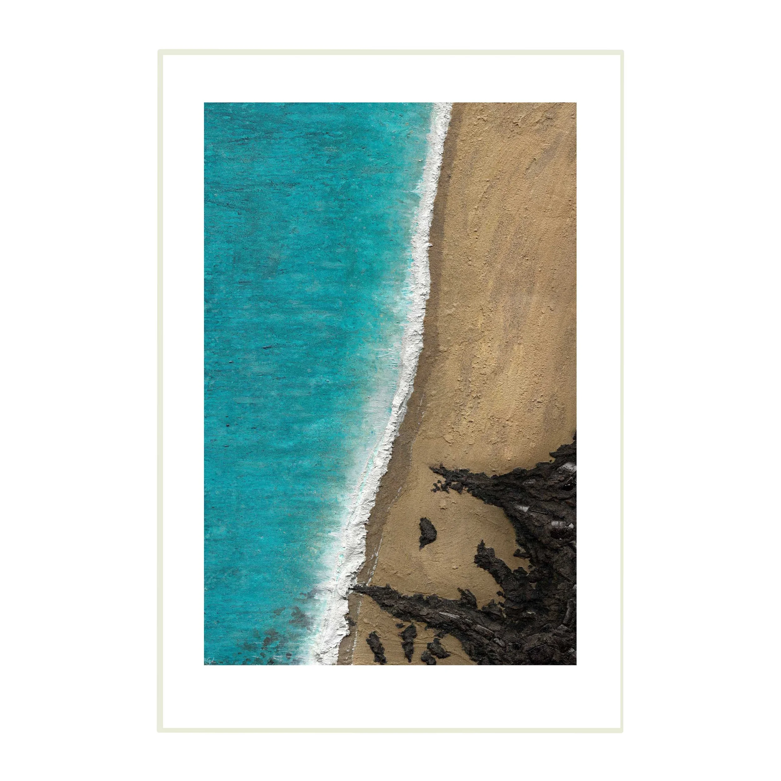 Coastline Dreaming art print by Gemma Lessinger — aerial view of the Carbis Bay coastline, Cornwall